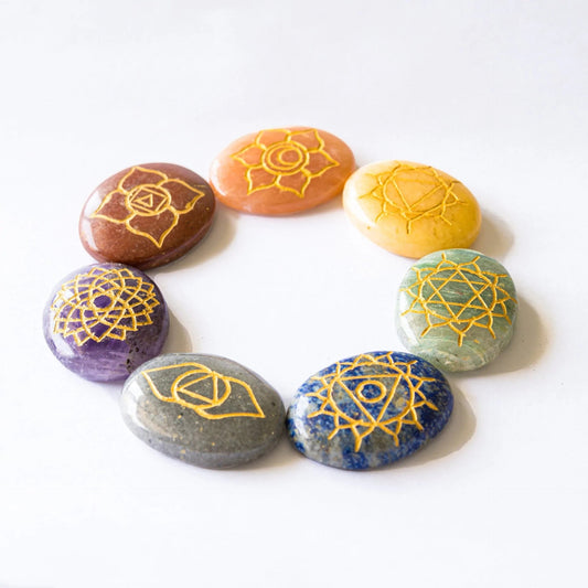 7 Chakra Oval Set - Bodh Crystals Ca