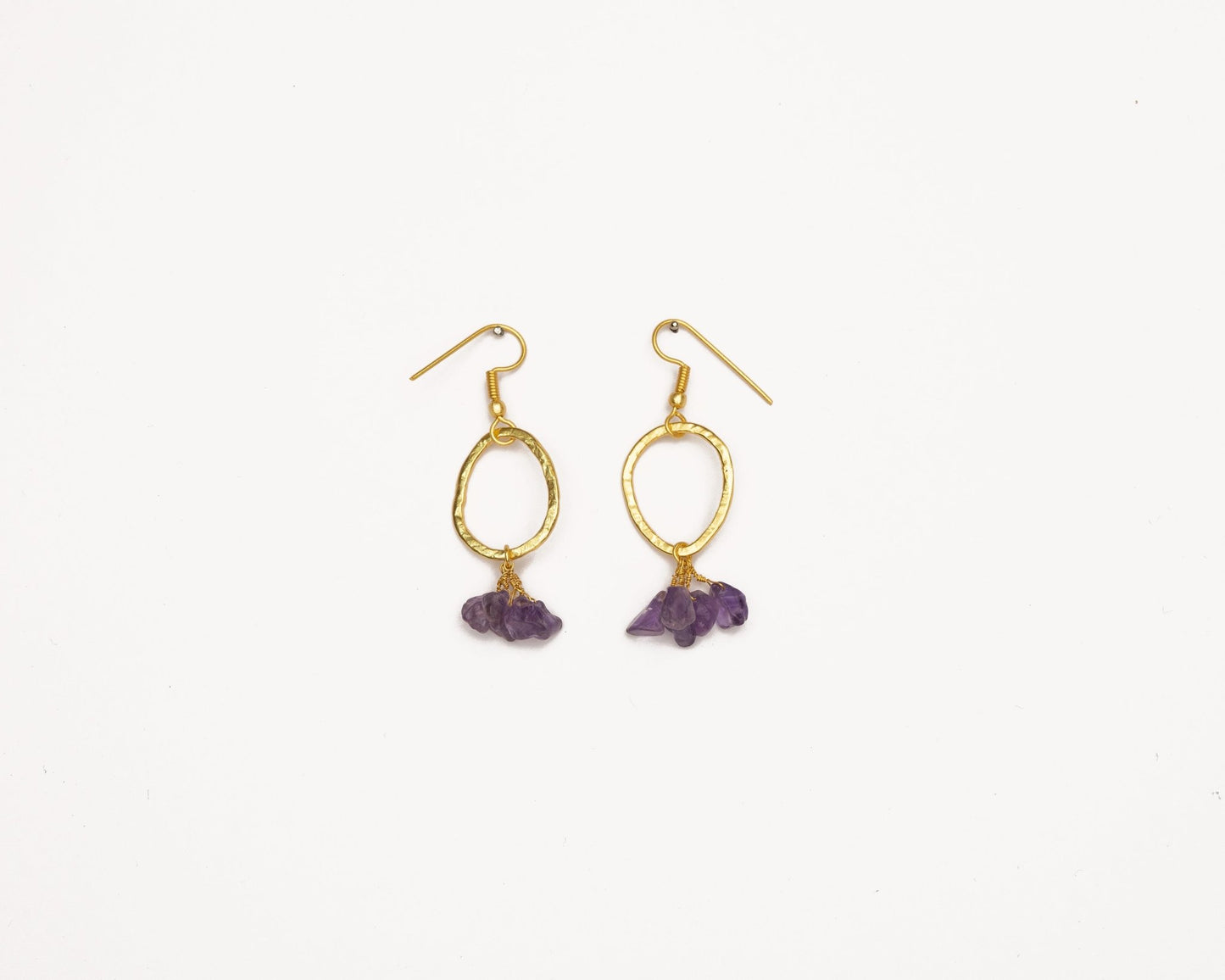 Amethyst Chips Signature Earrings - Bodh Crystal CA