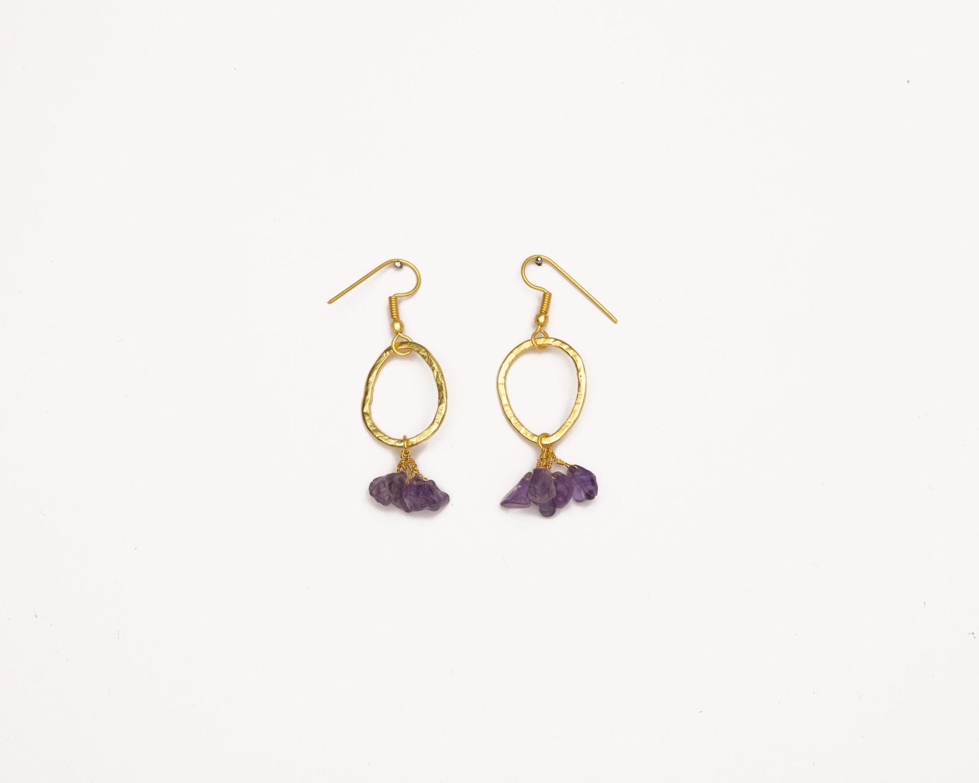 Amethyst Chips Signature Earrings - Bodh Crystal CA