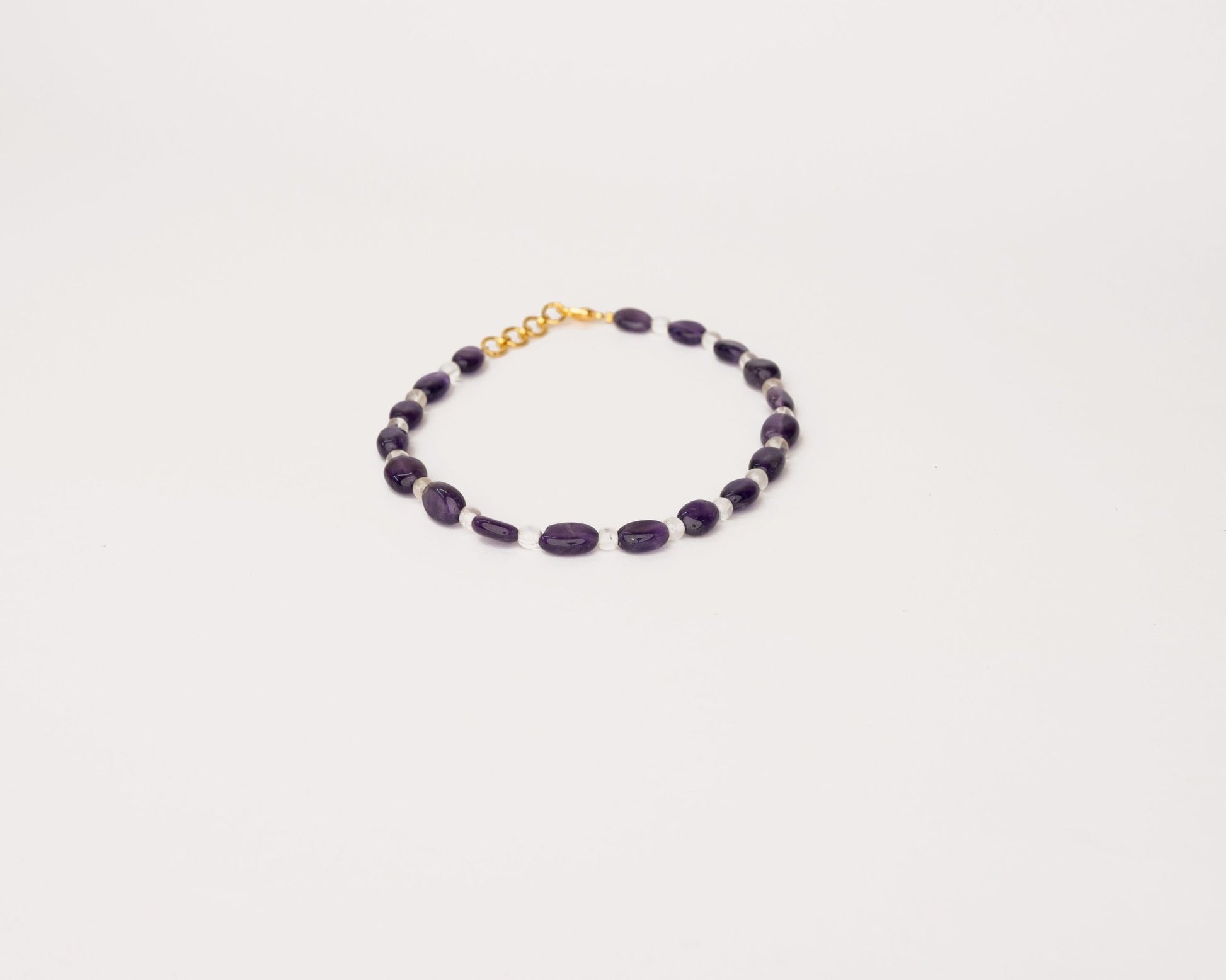 Amethyst & Clear Quartz Anklet - Bodh Crystals Ca