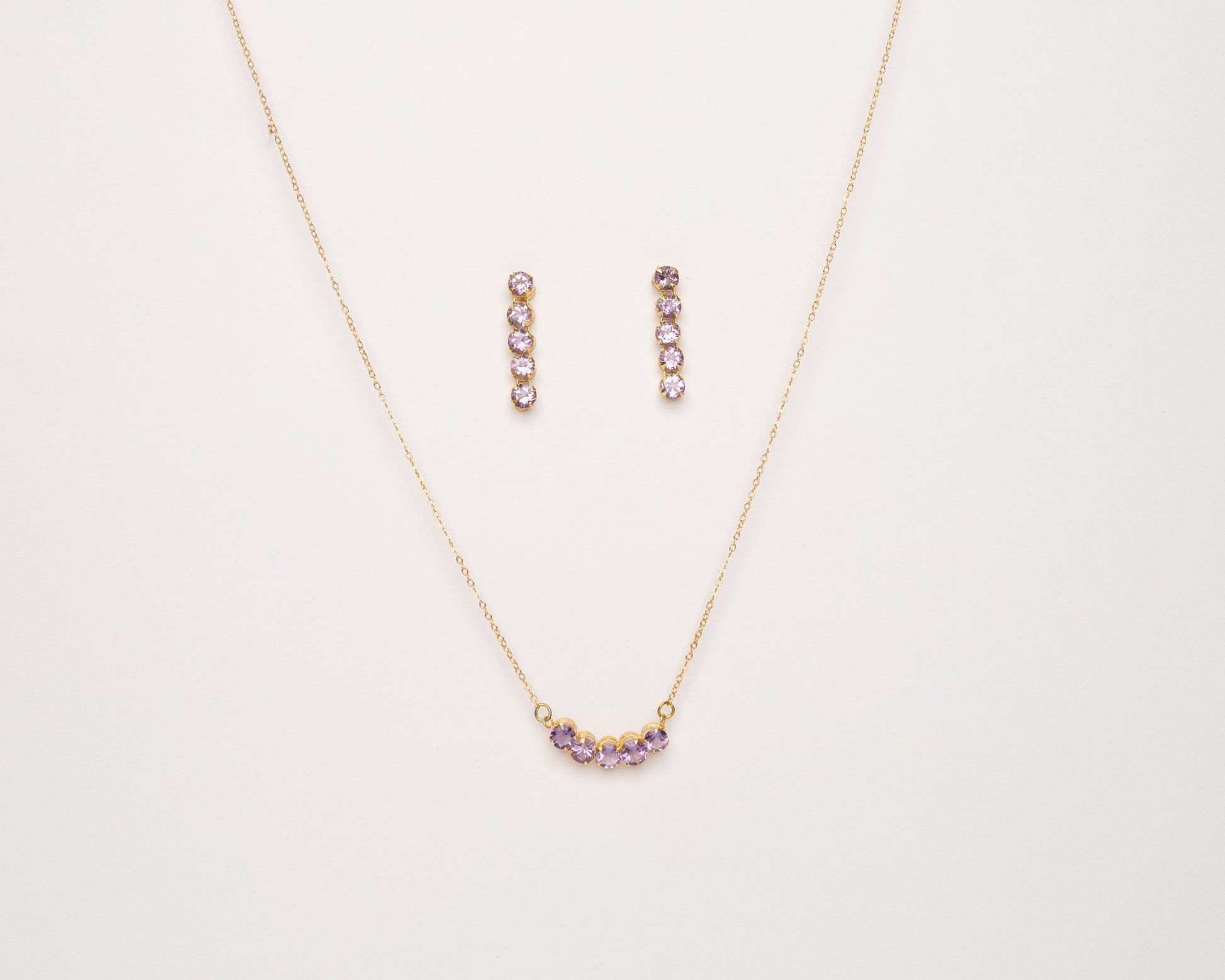 Amethyst Pendant Set Long - Bodh Crystals Ca