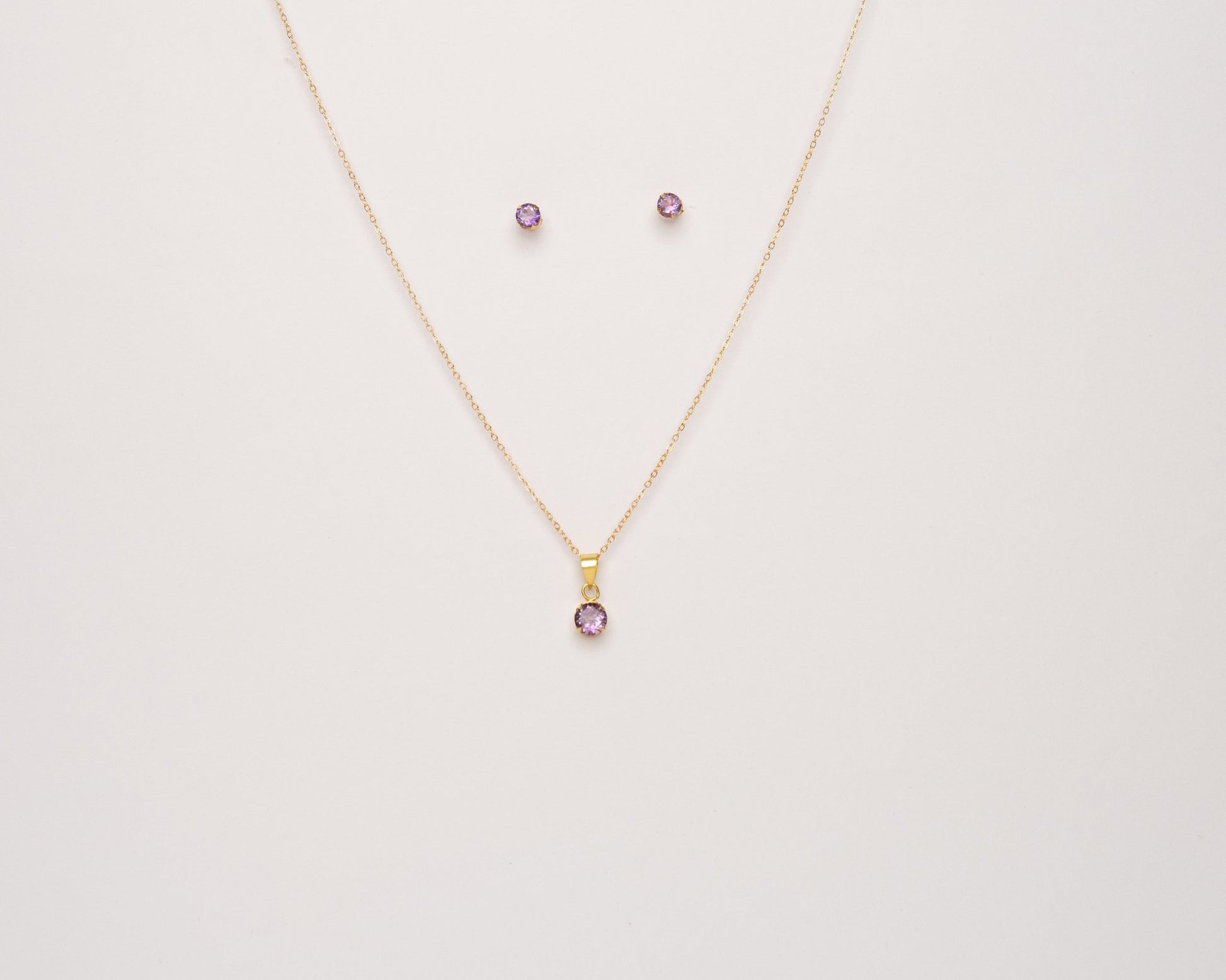 Amethyst Pendant Set Stud - Bodh Crystals Ca