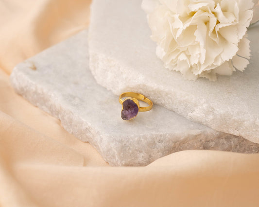Amethyst Raw Ring - Bodh Crystals Ca