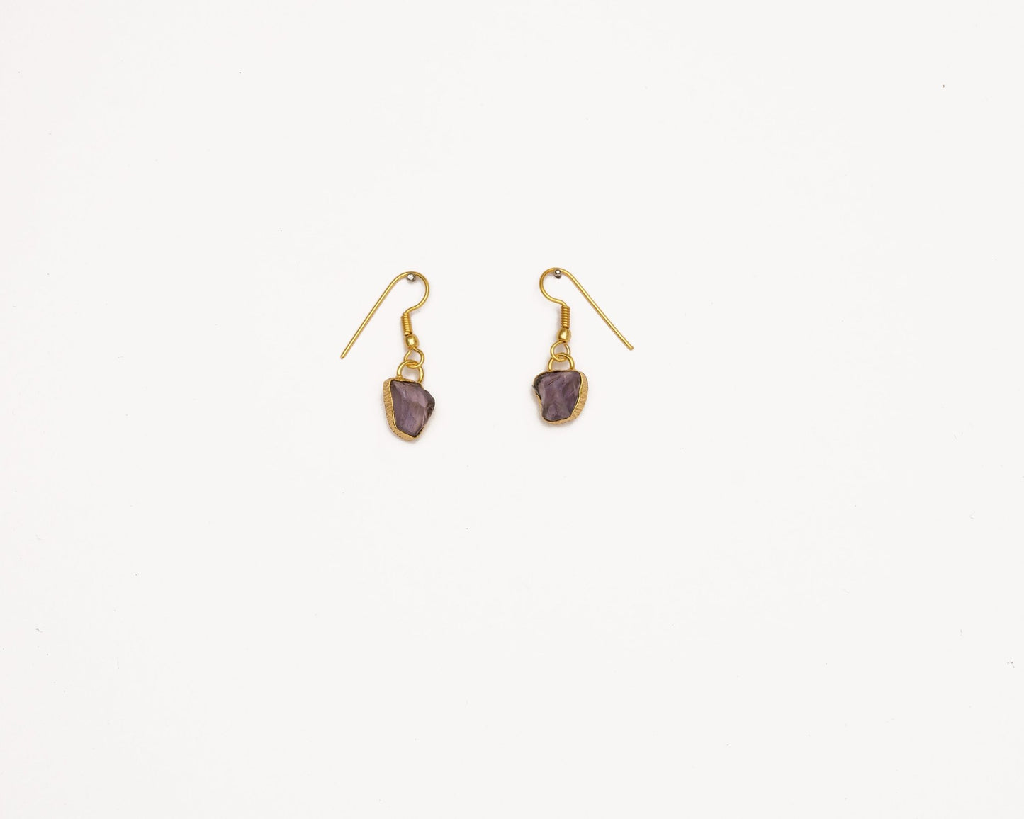 Amethyst Raw Single Stone Earrings - Bodh Crystals Ca