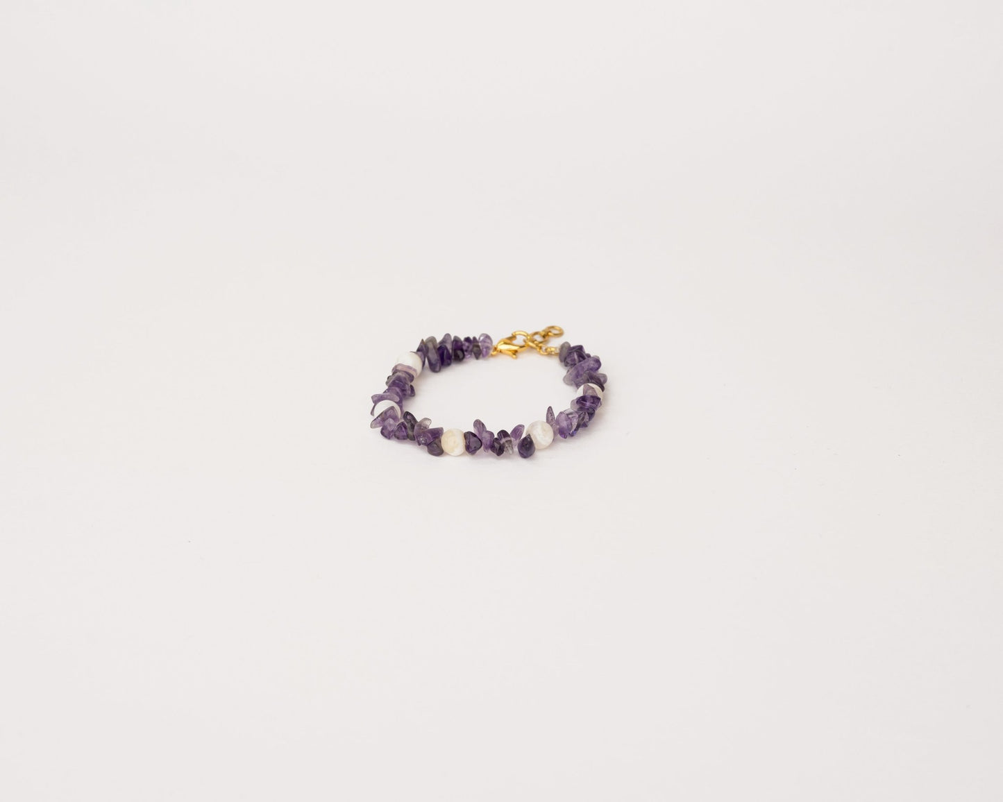 Amethyst & White Agate Fancy Bracelet - Bodh Crystals Ca
