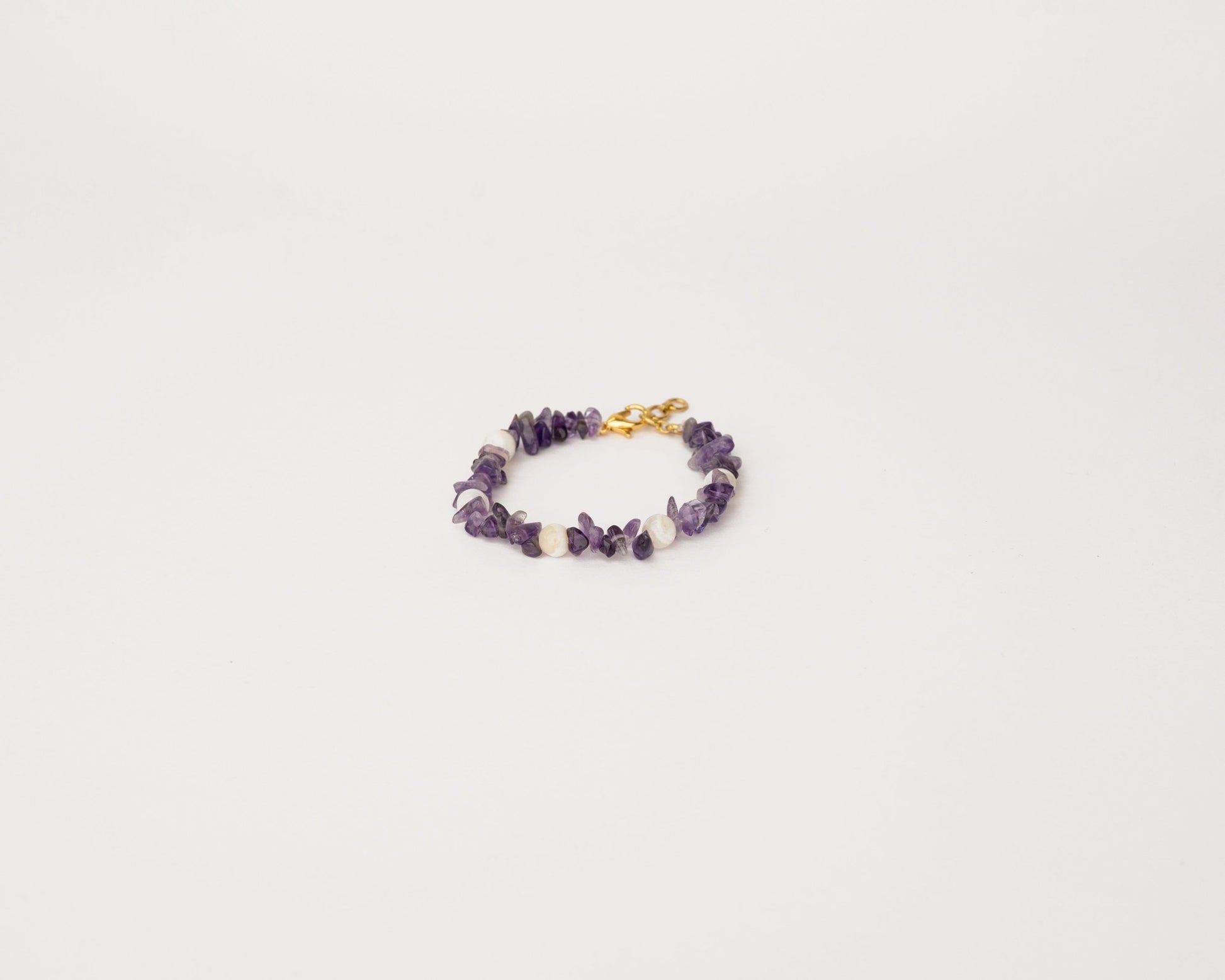 Amethyst & White Agate Fancy Bracelet - Bodh Crystals Ca