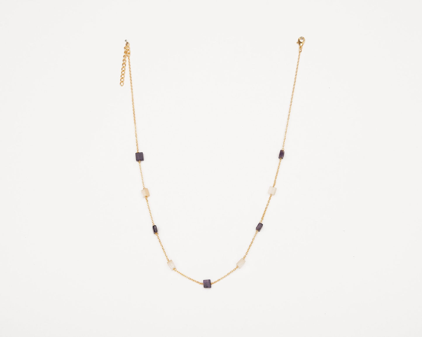Amethyst & White Agate Necklace - Bodh Crystals Ca