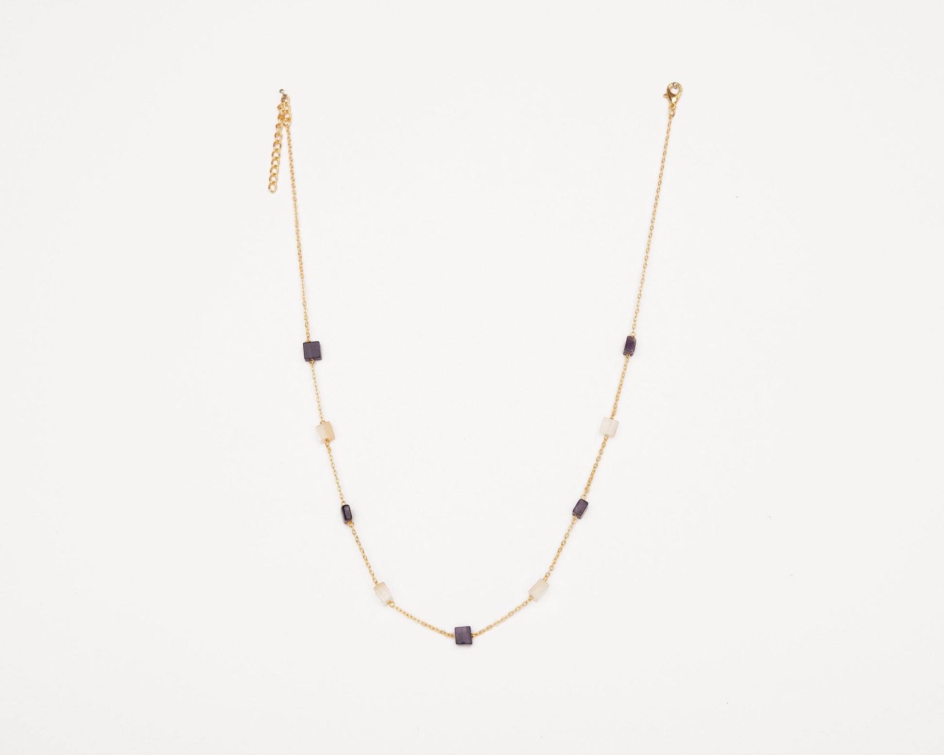 Amethyst & White Agate Necklace - Bodh Crystals Ca