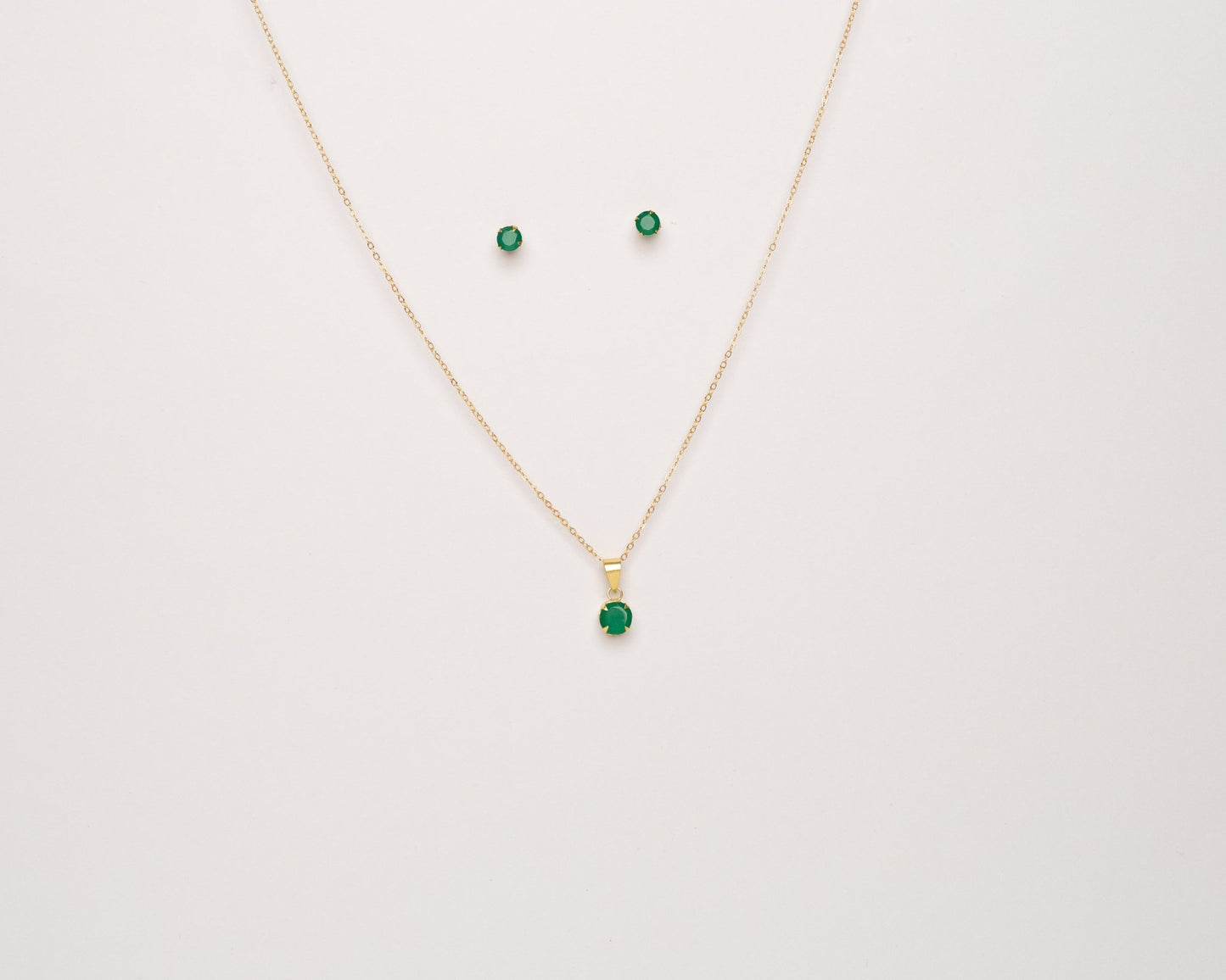 Green Aventurine Pendant Set Stud - Bodh Crystals Ca