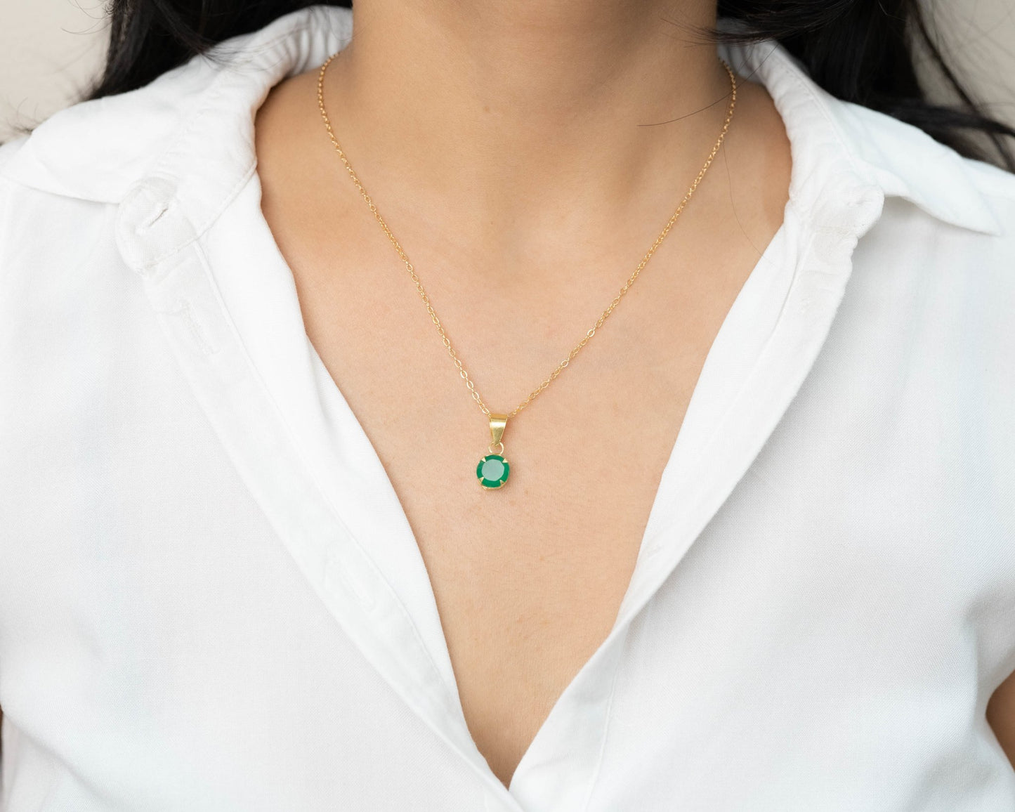 Green Aventurine Pendant Set Stud - Bodh Crystals Ca