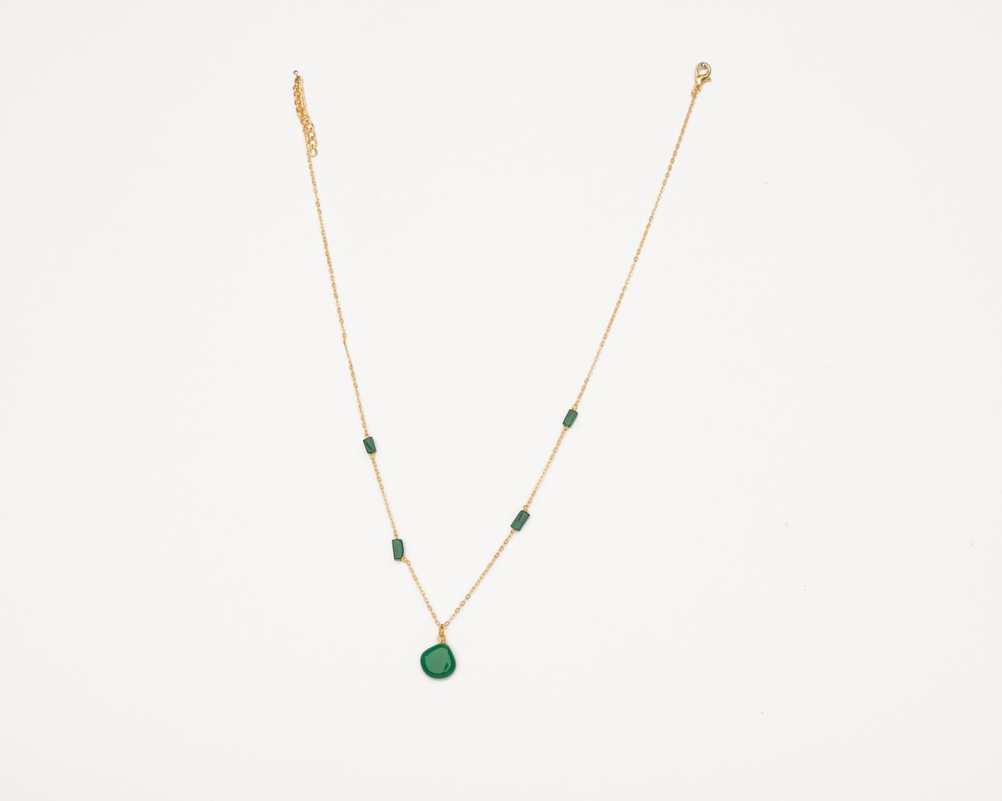 Green Onyx Drop Necklace - Bodh Crystals Ca