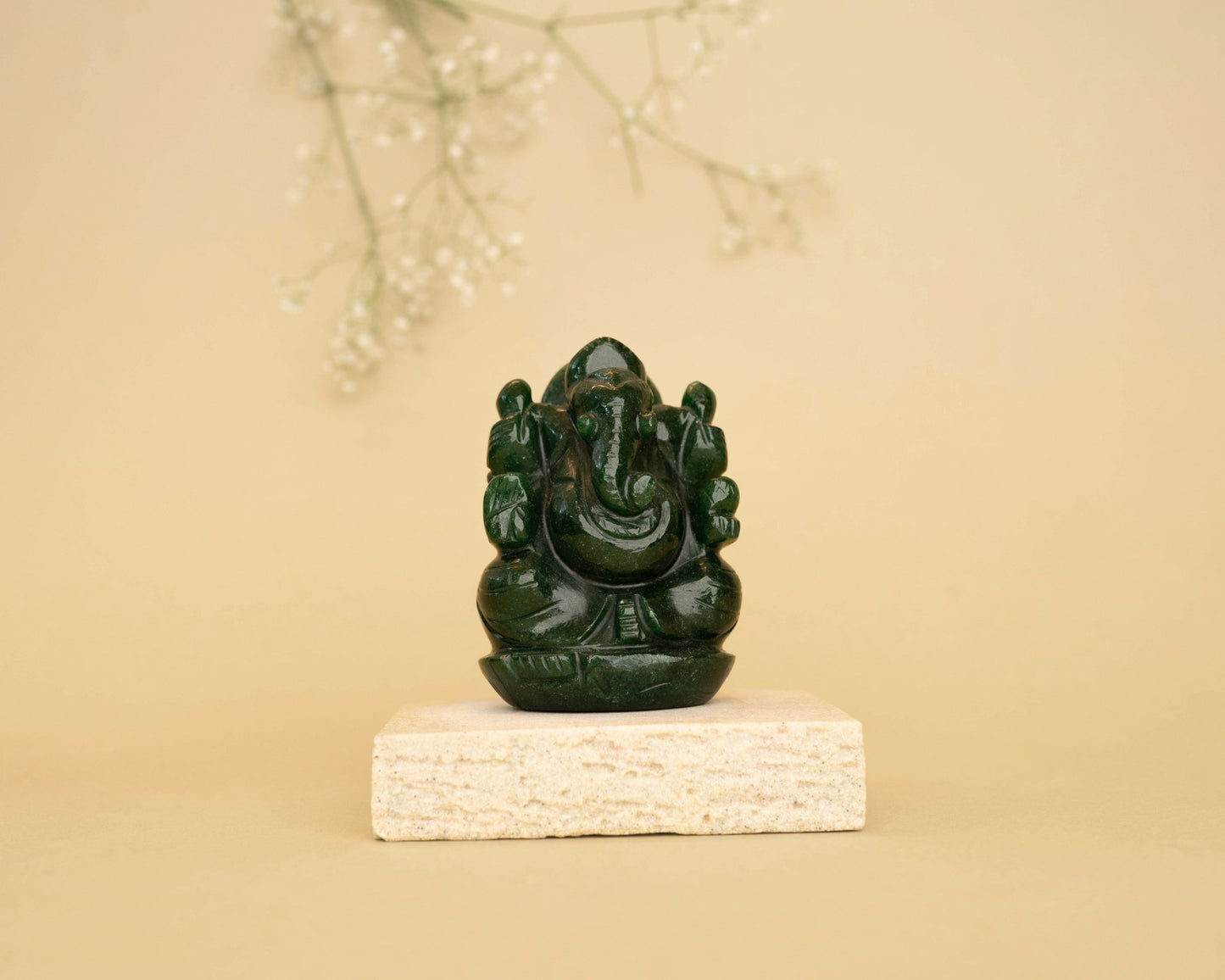 Jade Ganpati 312.4g - Bodh Crystals Ca