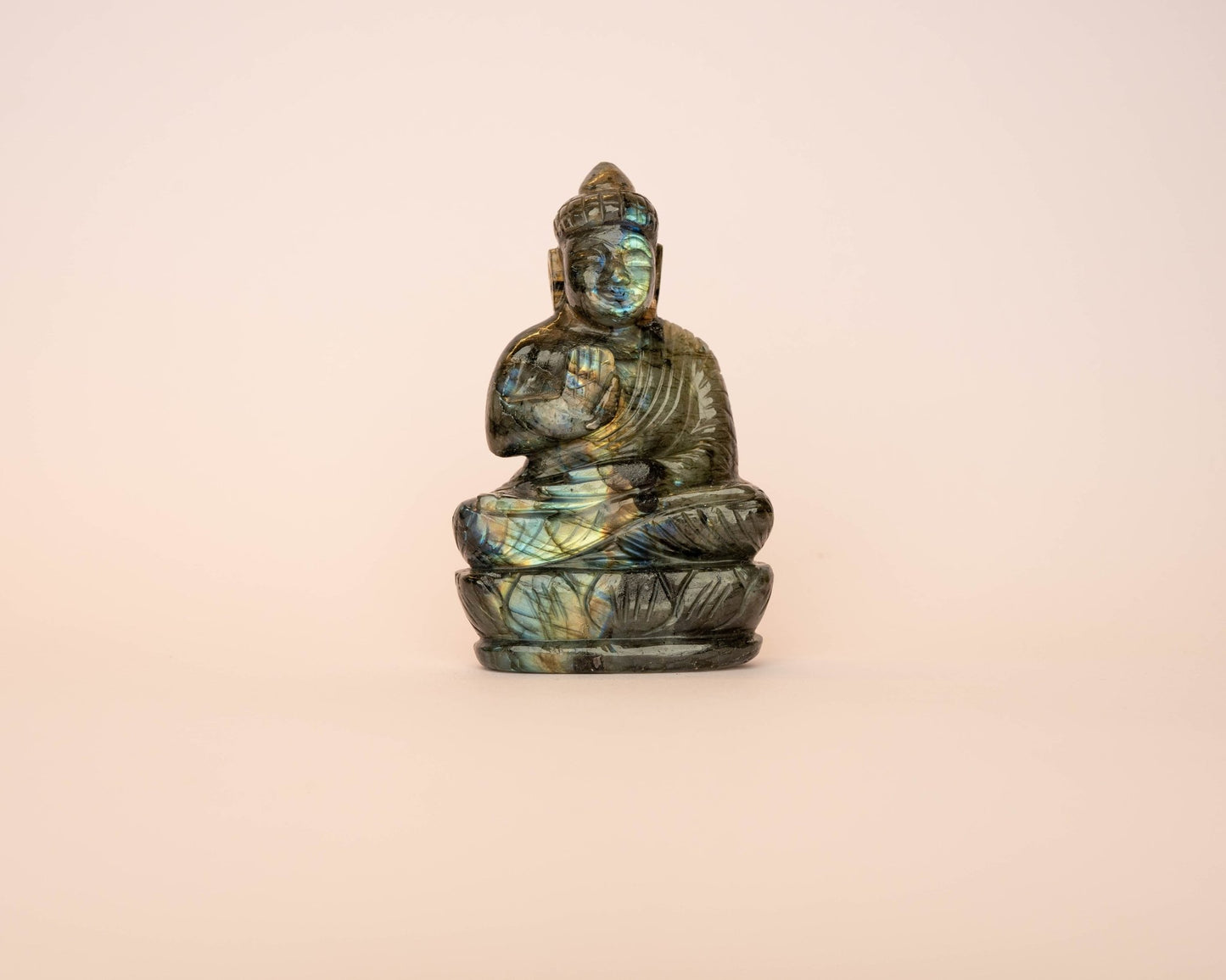 Labradorite Buddha 398g - Bodh Crystals Ca