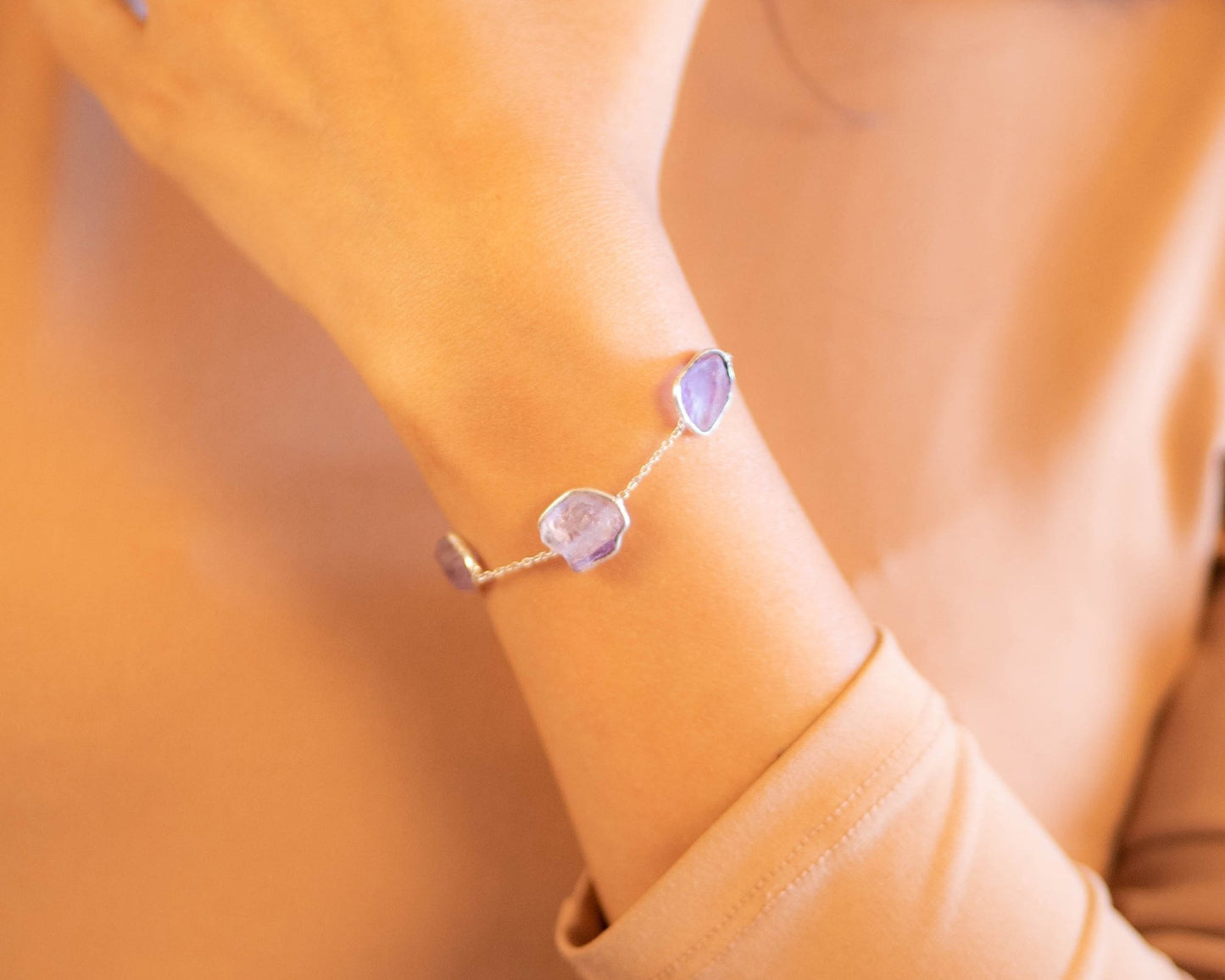 Multi Flourite Fancy Bracelet - Bodh Crystals Ca