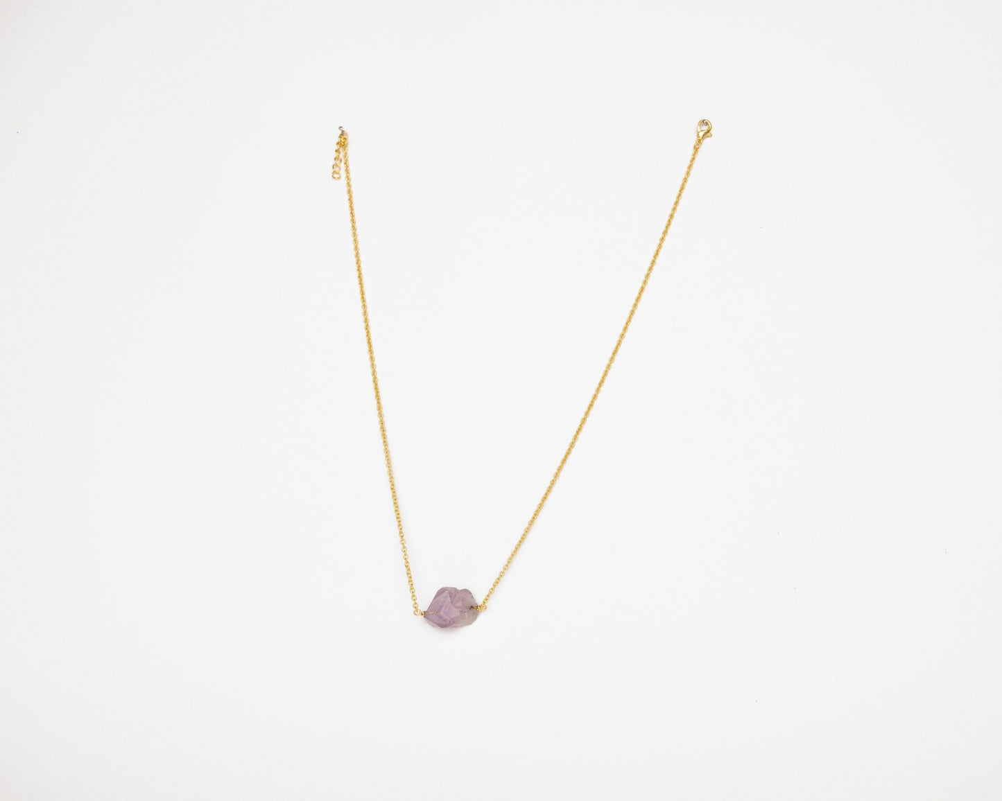 Raw Amethyst Necklace - Bodh Crystals Ca