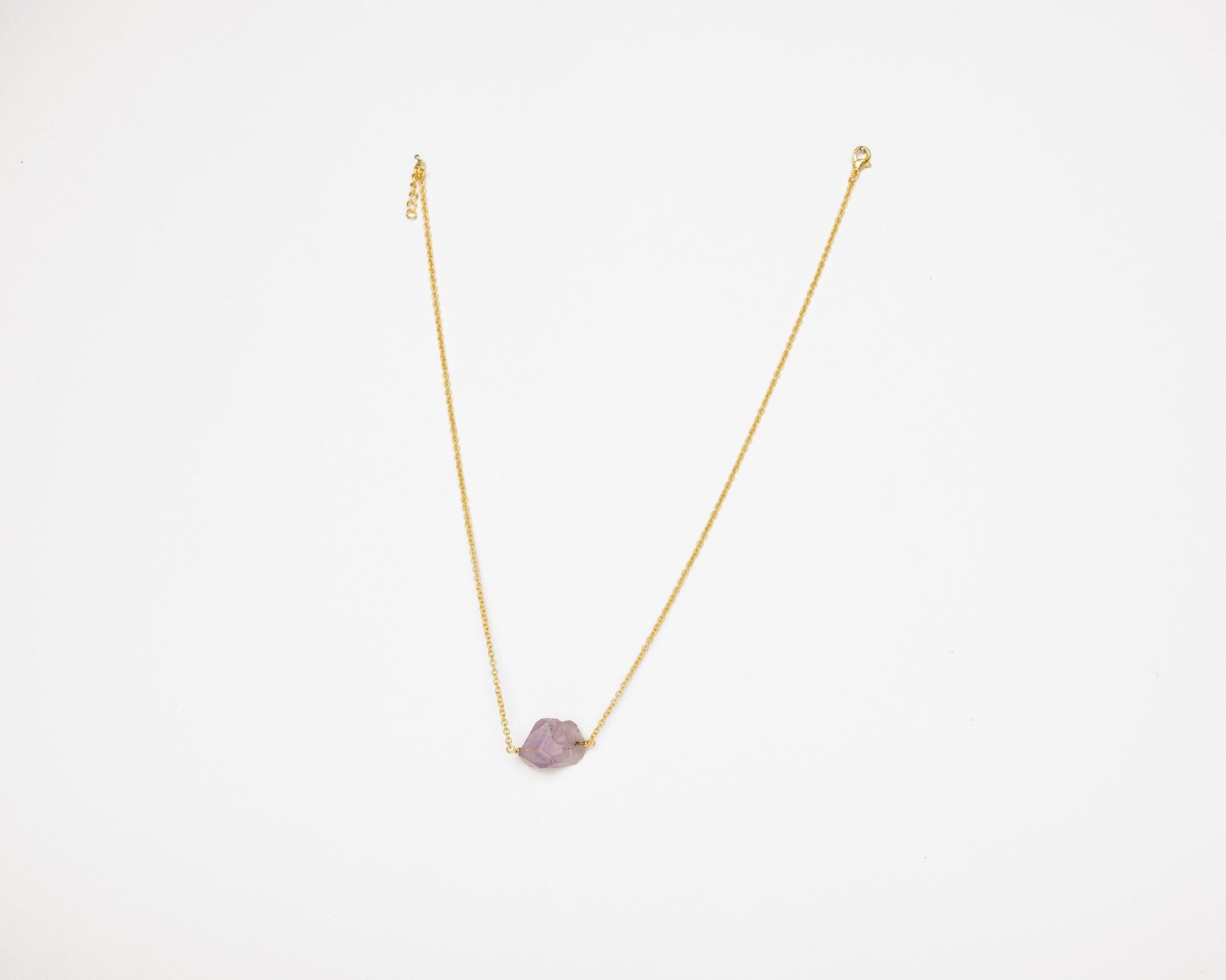 Raw Amethyst Necklace - Bodh Crystals Ca