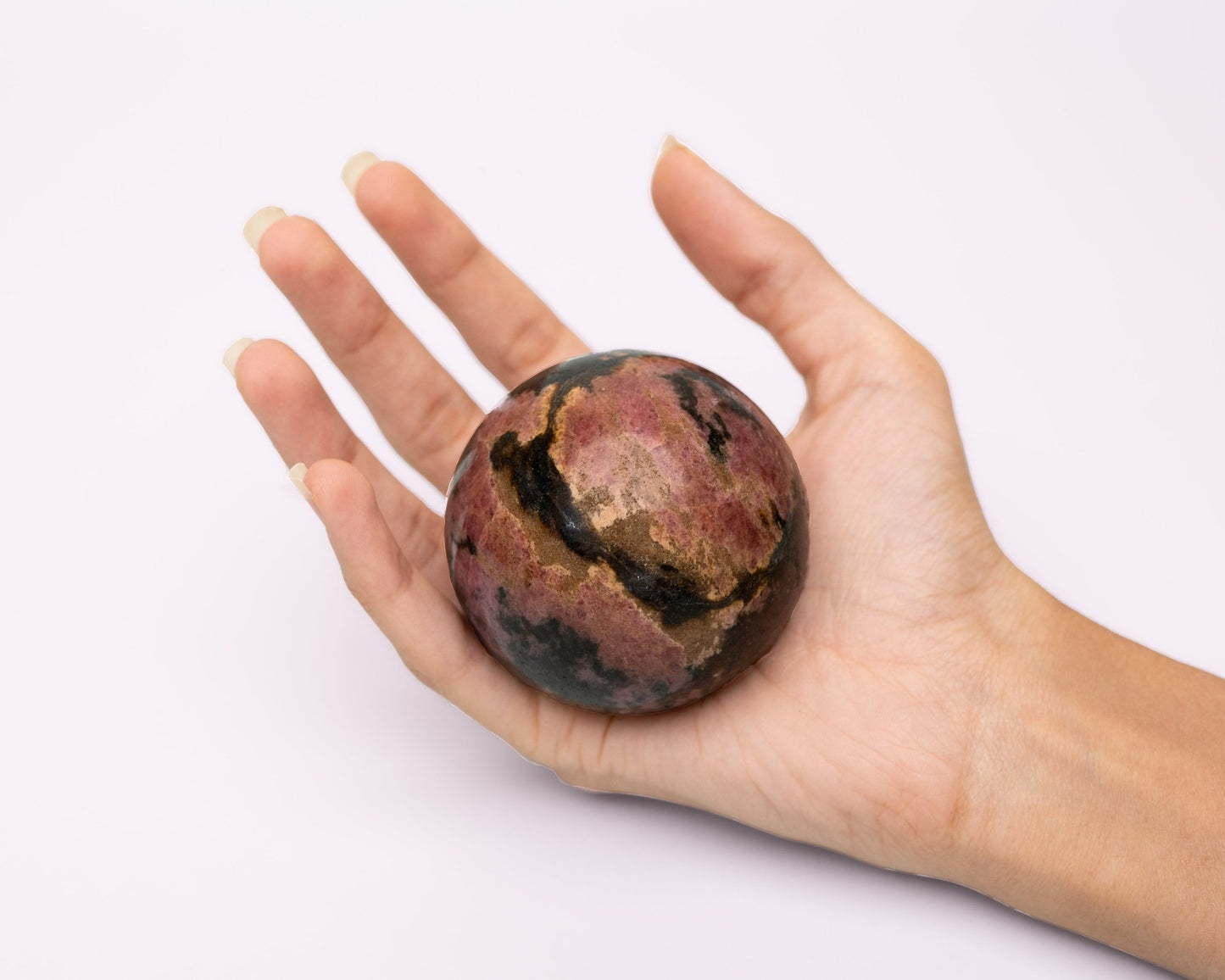 Rhodonite Ball 214.6g - Bodh Crystals Ca