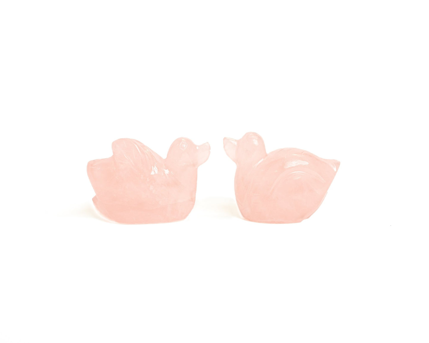 Rose Quartz Ducks 224.2 gm - Bodh Crystals Ca