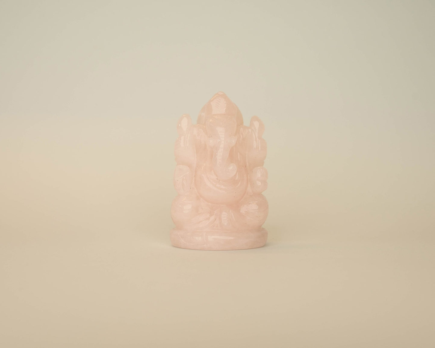 Rose Quartz Ganpati 369.4g - Bodh Crystals Ca