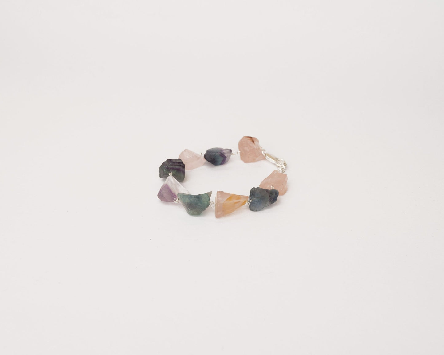 Rose Quartz & Multi Fluorite Bracelet - Bodh Crystals Ca