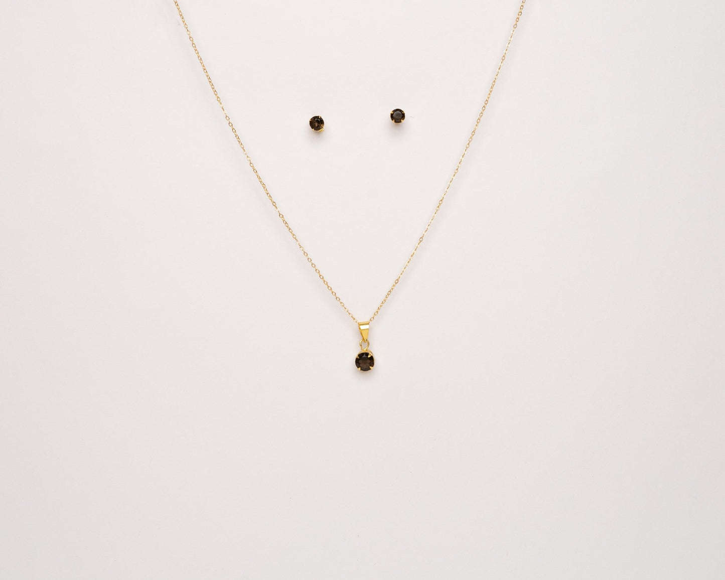 Smoky Quartz Pendant Set Stud - Bodh Crystals Ca