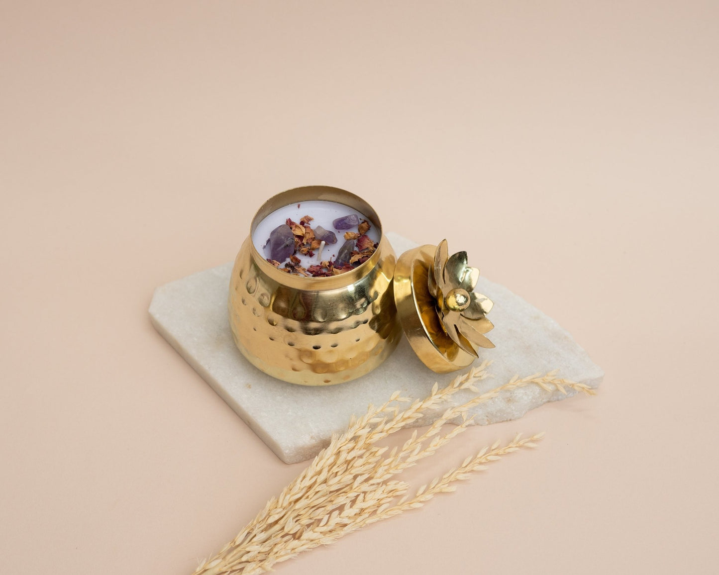 Third Eye Chakra Crystal Candle - Bodh Crystal CA