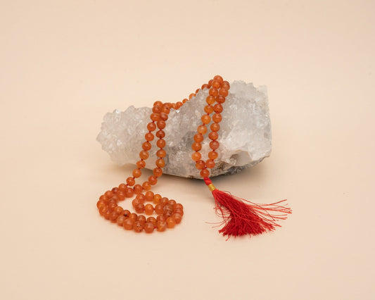 Carnelian Chanting Mala - Bodh Crystals Ca