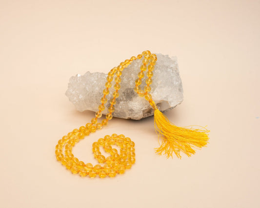 Citrine Chanting Mala - Bodh Crystals Ca